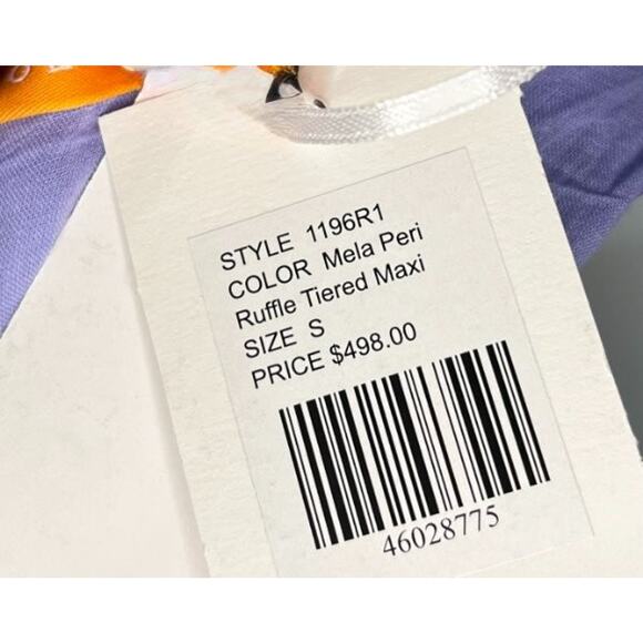 OLIPHANT Sz S Small Mela Peri Purple Stars Ruffle Tiered Maxi Dress NWT - Picture 4 of 9